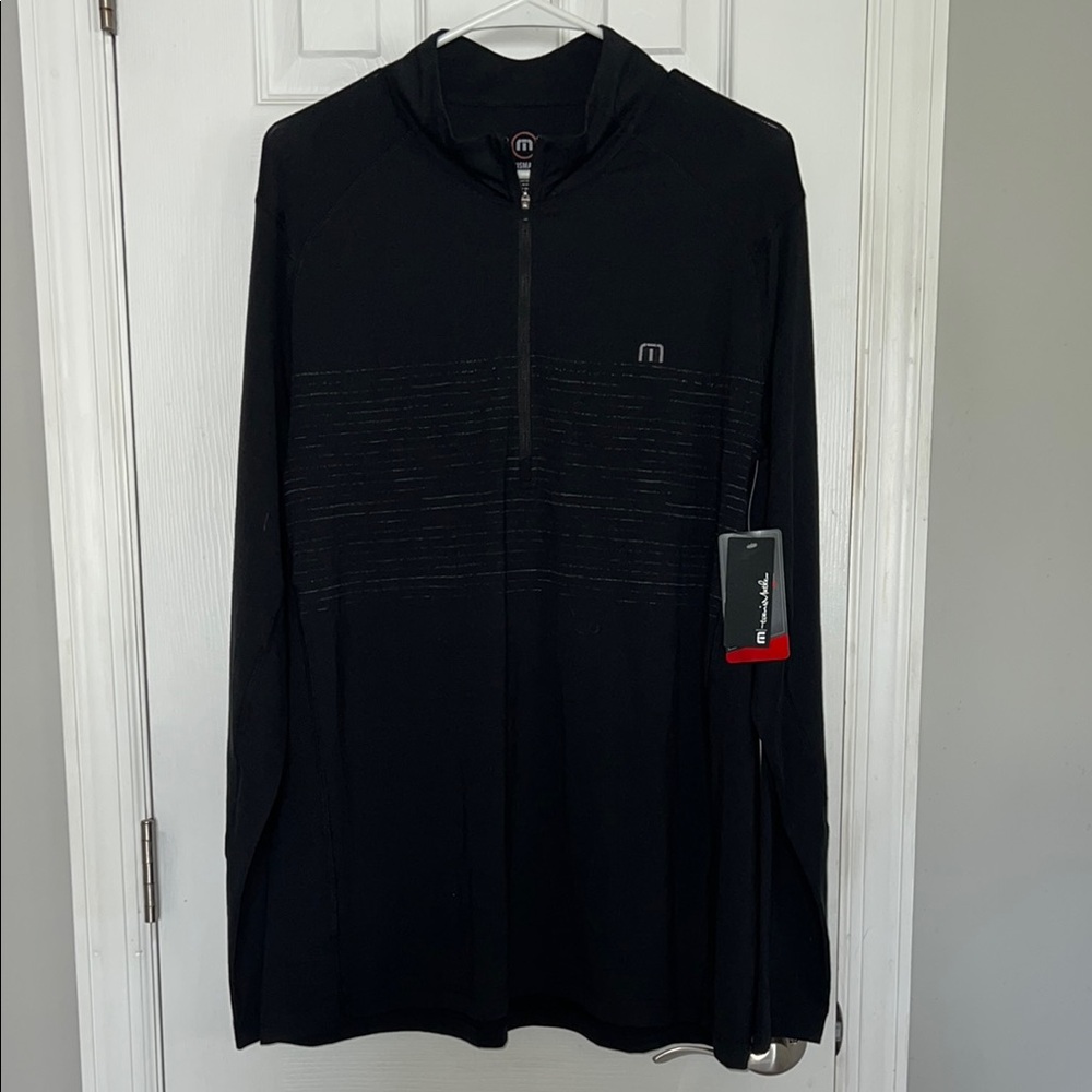 Travis Mathew Black Long Sleeve Quarter-Zip Top